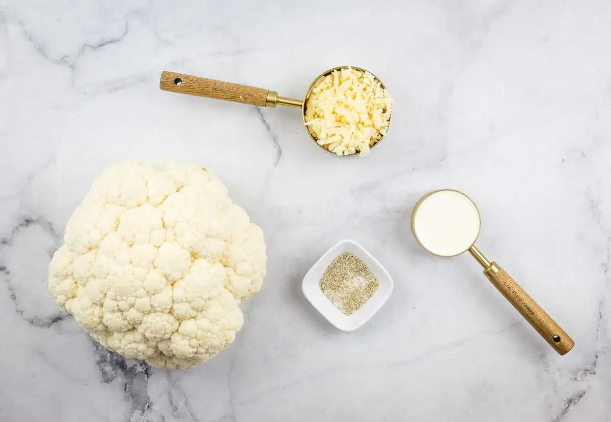 Ingredients for the mashed cauliflower layer