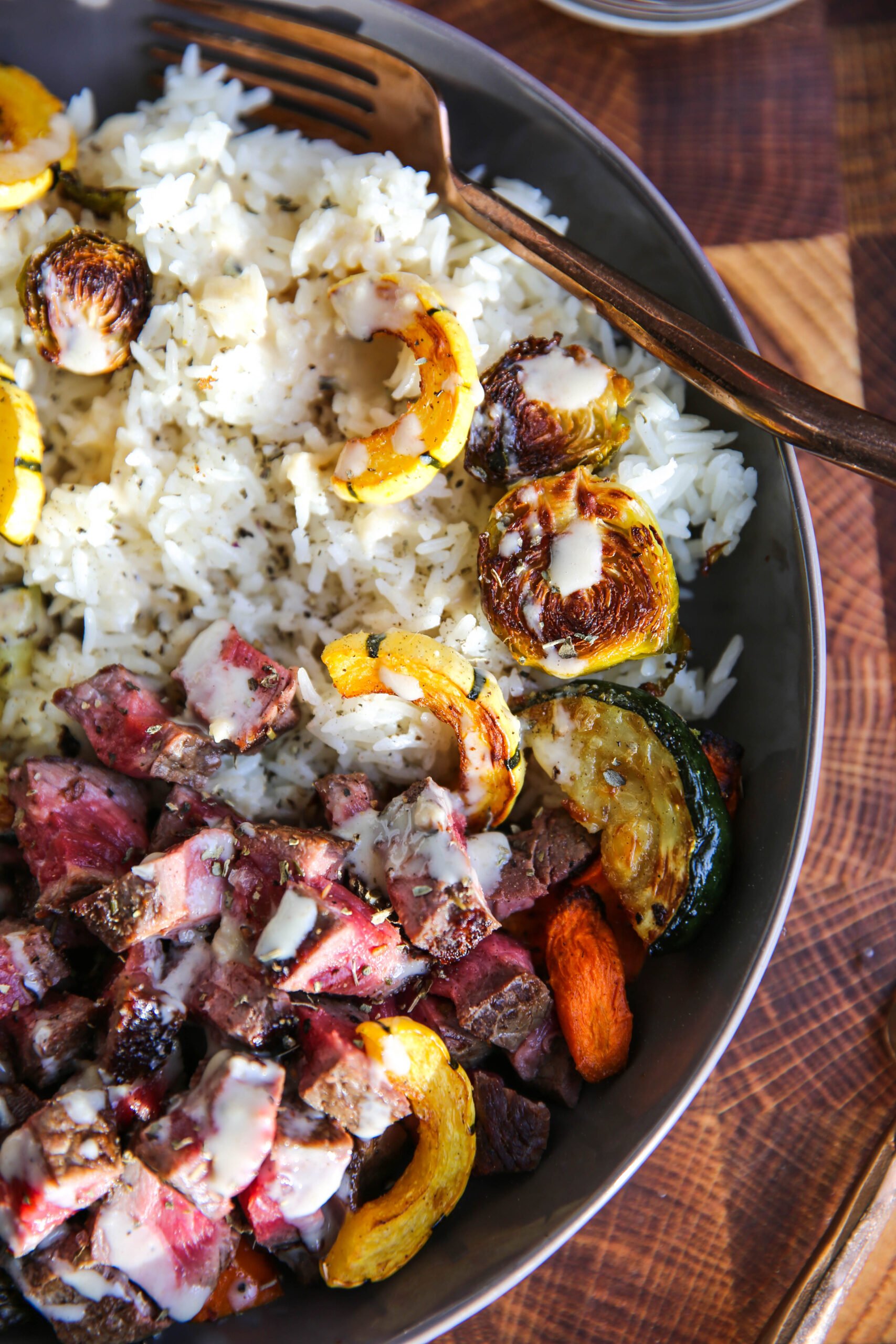 PaleOMG Grain & Winter Veggie Steak Bowls