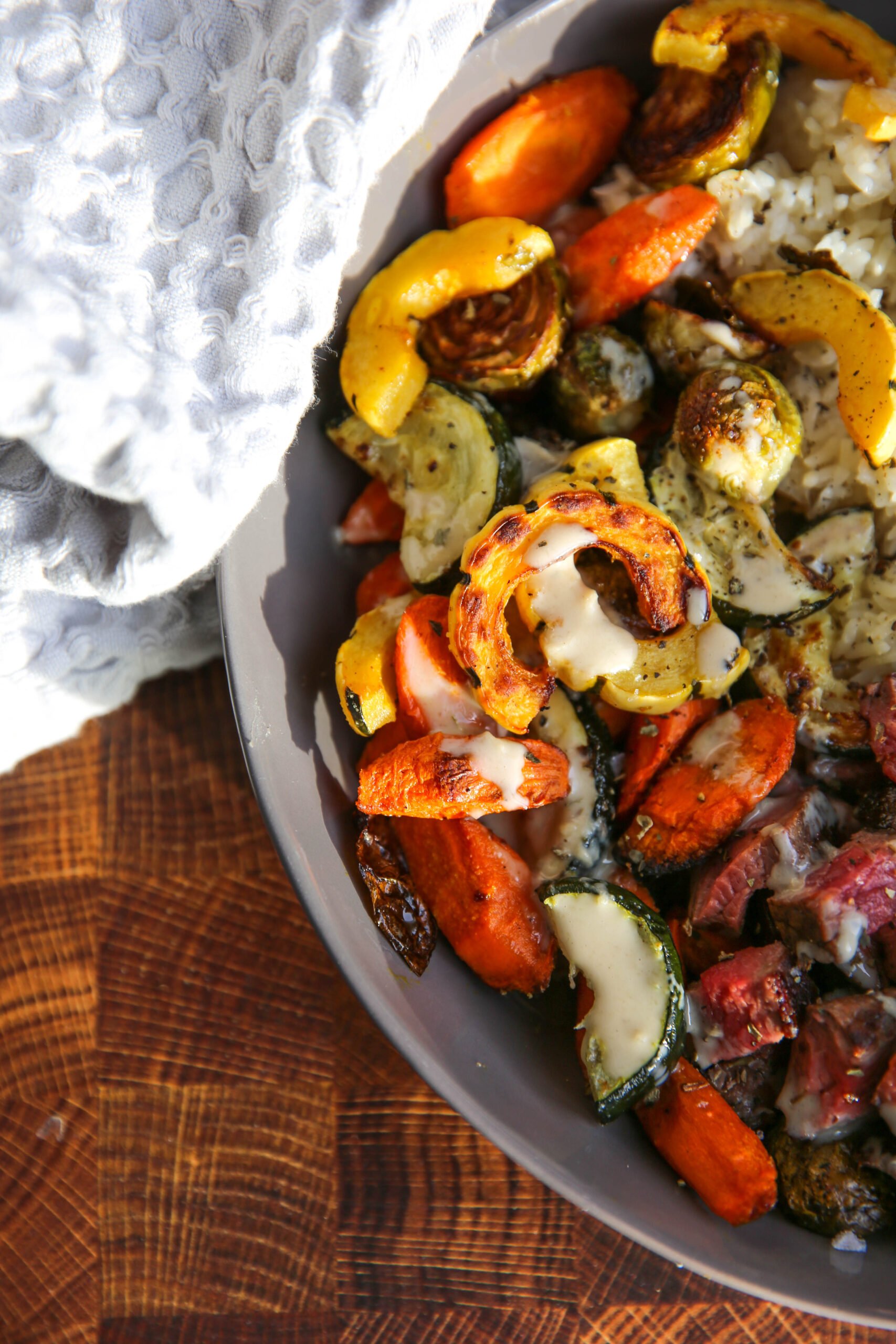 PaleOMG Grain & Winter Veggie Steak Bowls