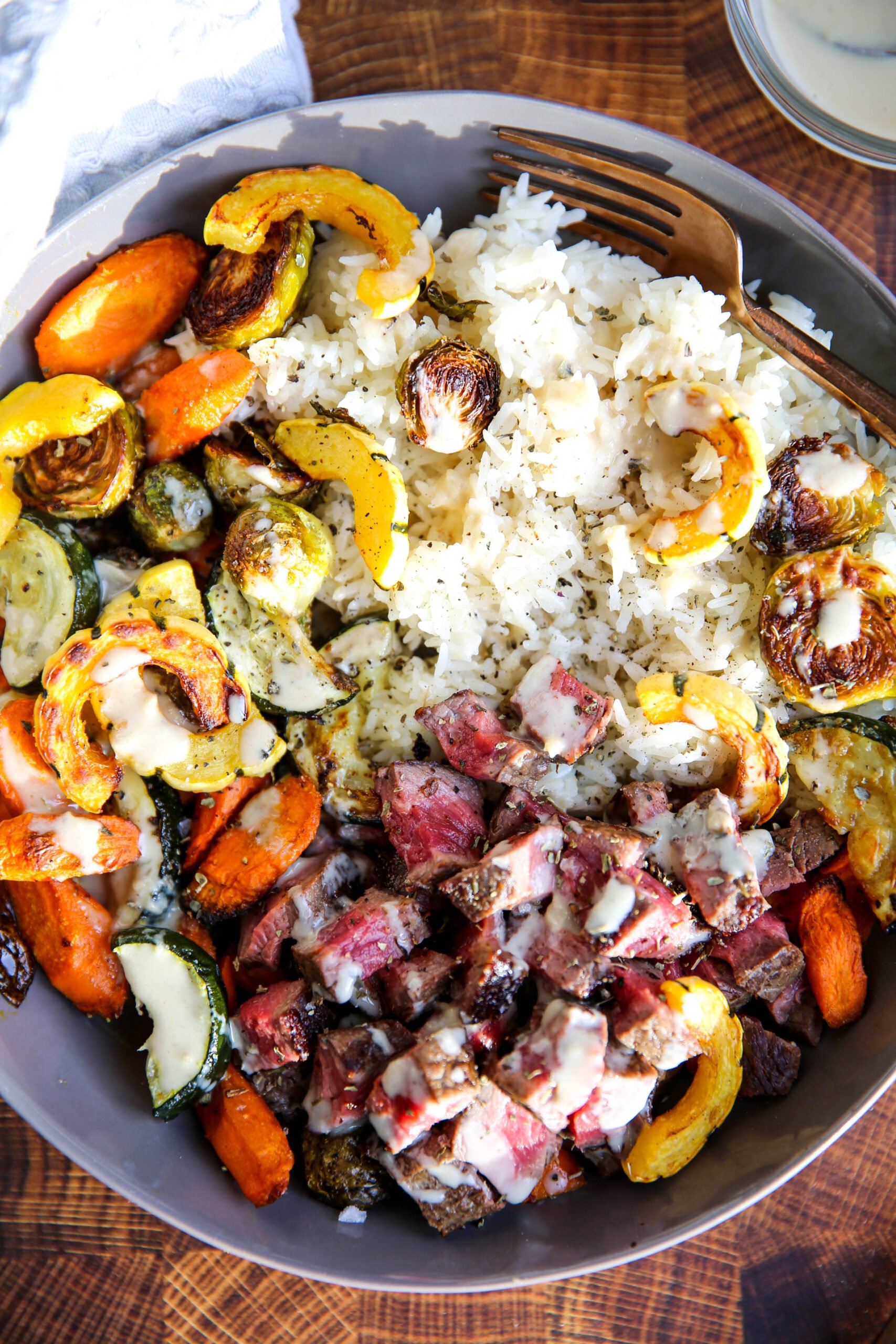 PaleOMG Grain & Winter Veggie Steak Bowls