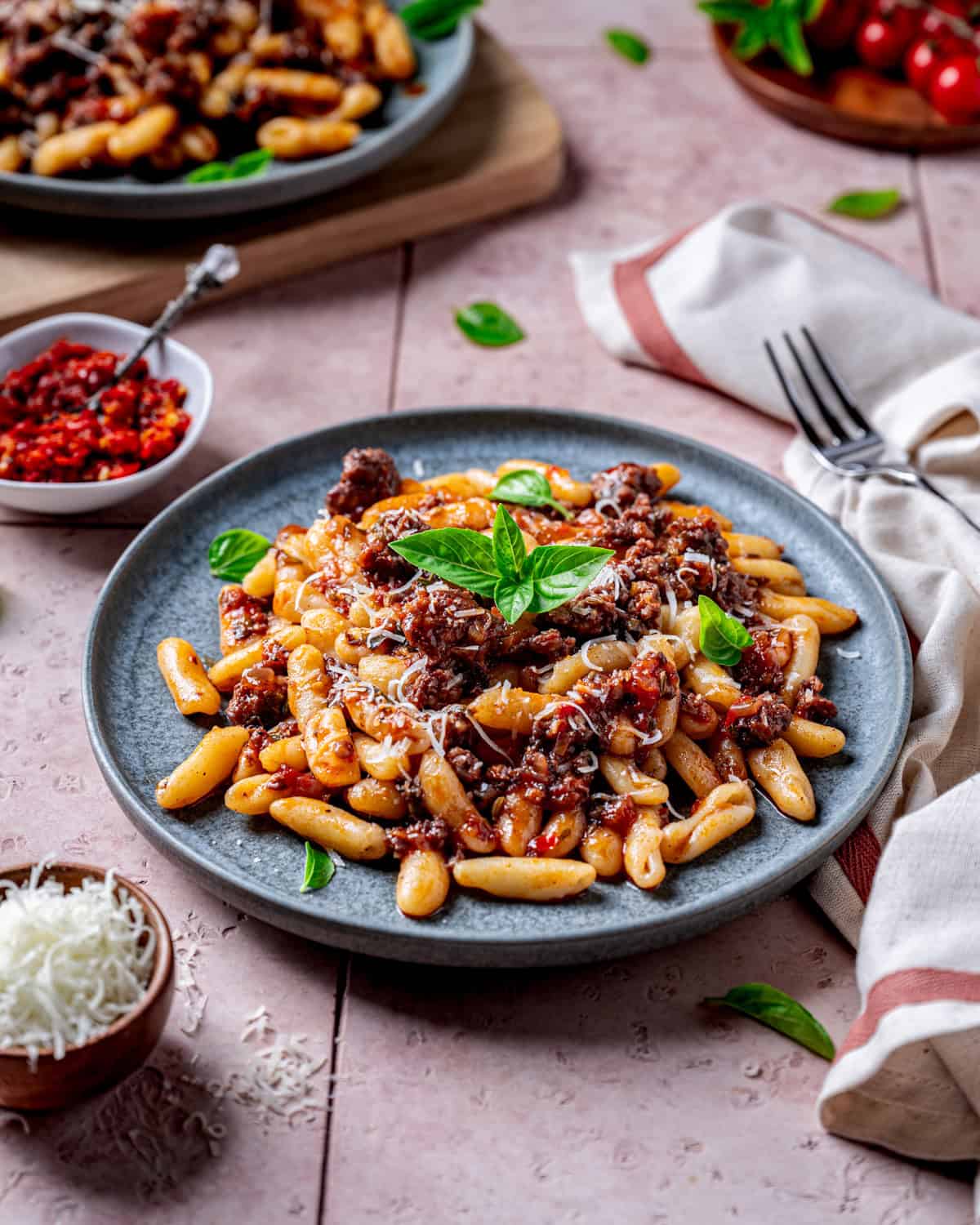 Spicy Italian Sausage Sauce with Cavatelli Pasta