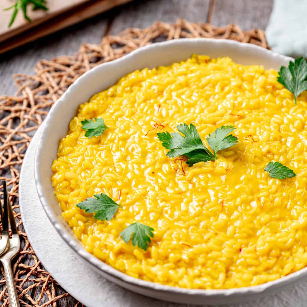 Milanese-Style Creamy Saffron Leek Risotto