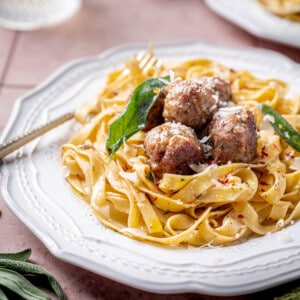 Veal Saltimbocca Meatballs with Brown Butter Sage Sauce