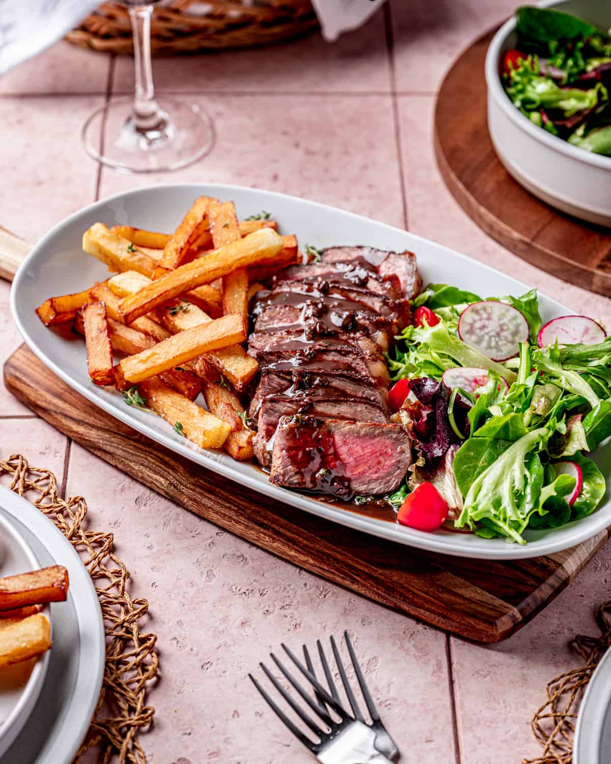 Steak Frites with Easy Red Wine Pan Sauce