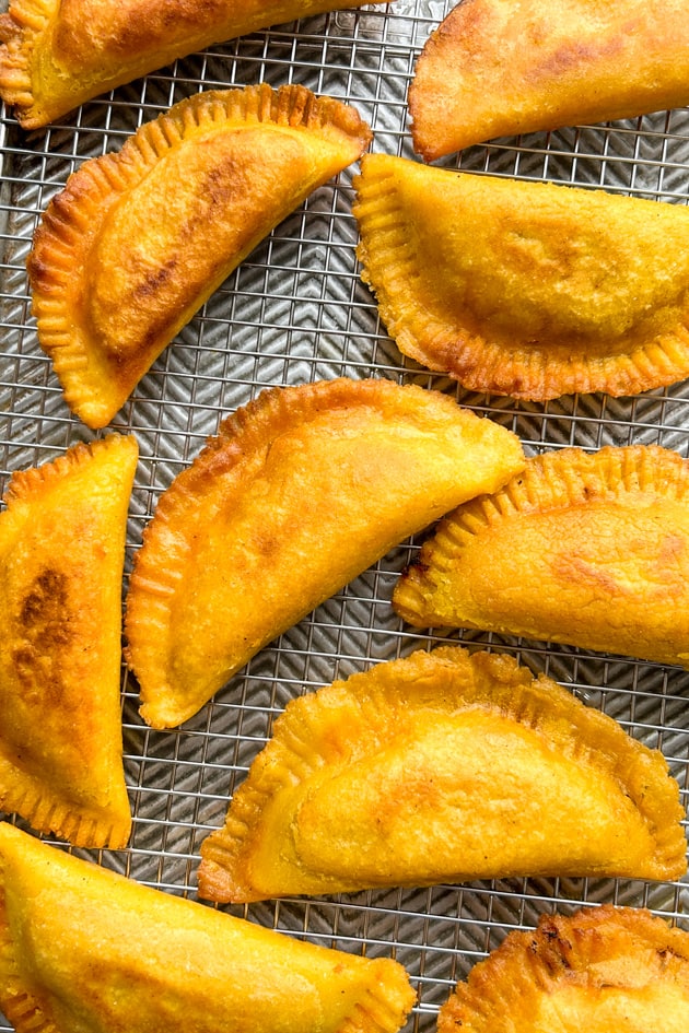 Gluten-Free Beef Picadillo Empanadas After Frying