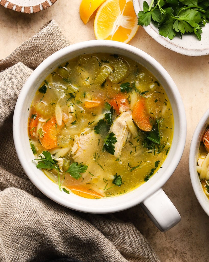 Lemon Chicken Orzo Soup