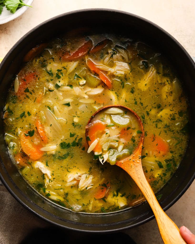 Lemon Chicken Orzo Soup