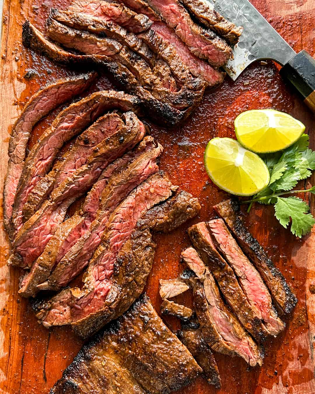 Skirt Steak a la Plancha seared on a carbon-steel griddle