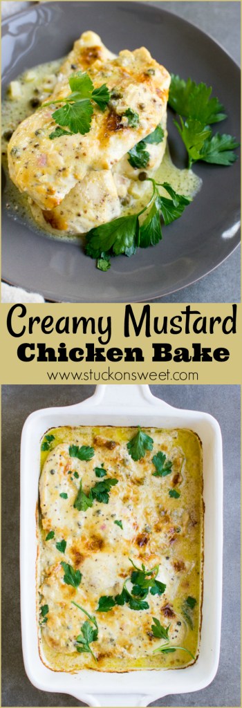 Creamy Mustard Baked Chicken is completed in 30 minutes and so tasty! I enjoy making this chicken dish for family dinners during the week!