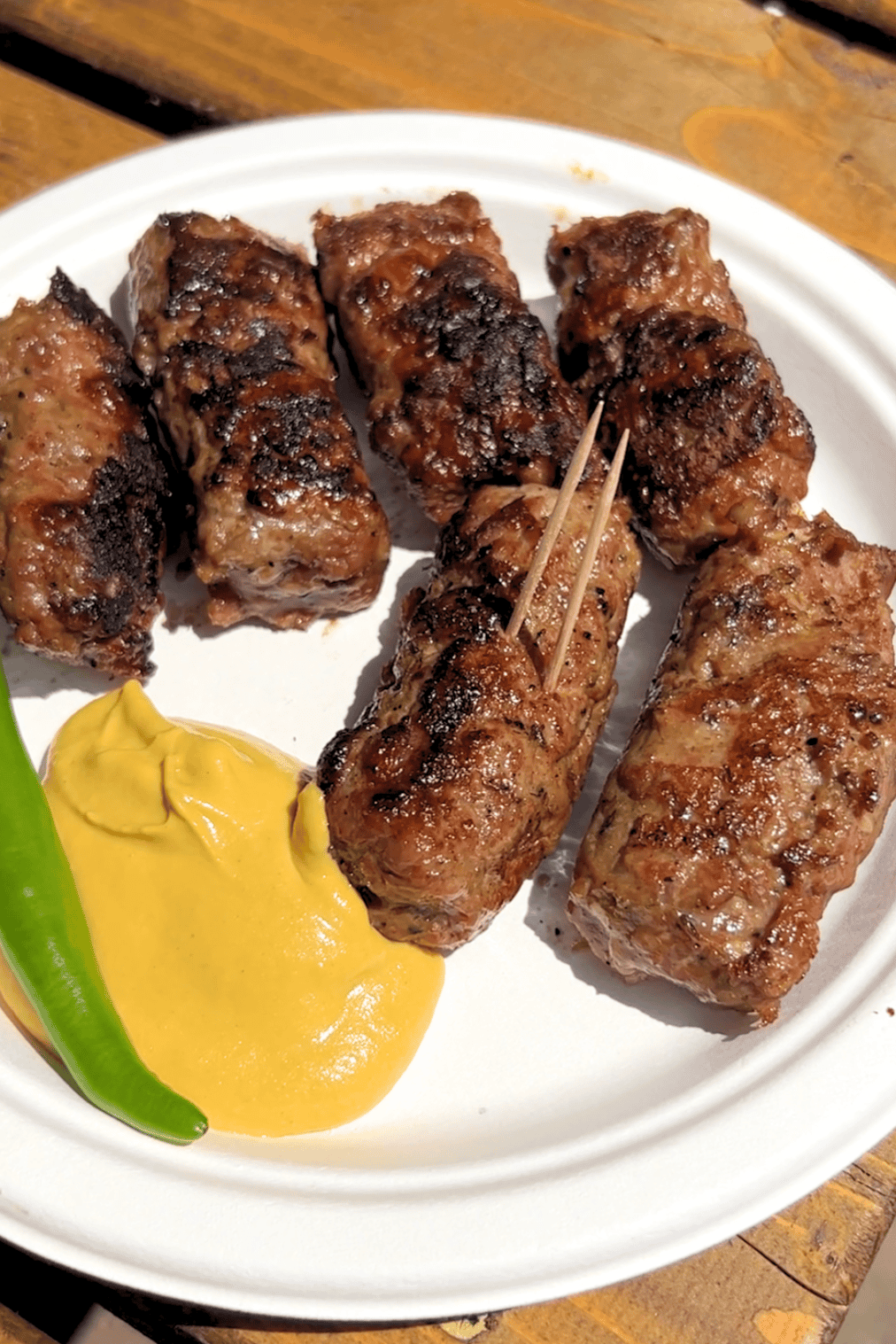 Grilled Romanian Mici with Mustard