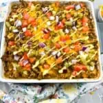 keto cheeseburger casserole in a casserole dish