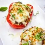 keto stuffed peppers on a plate