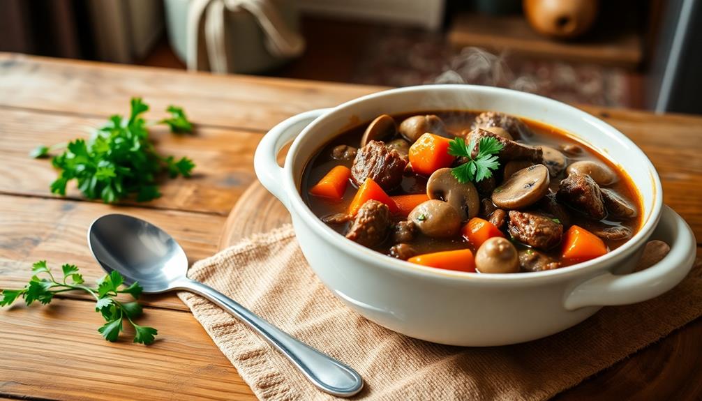 hearty mushroom beef stew