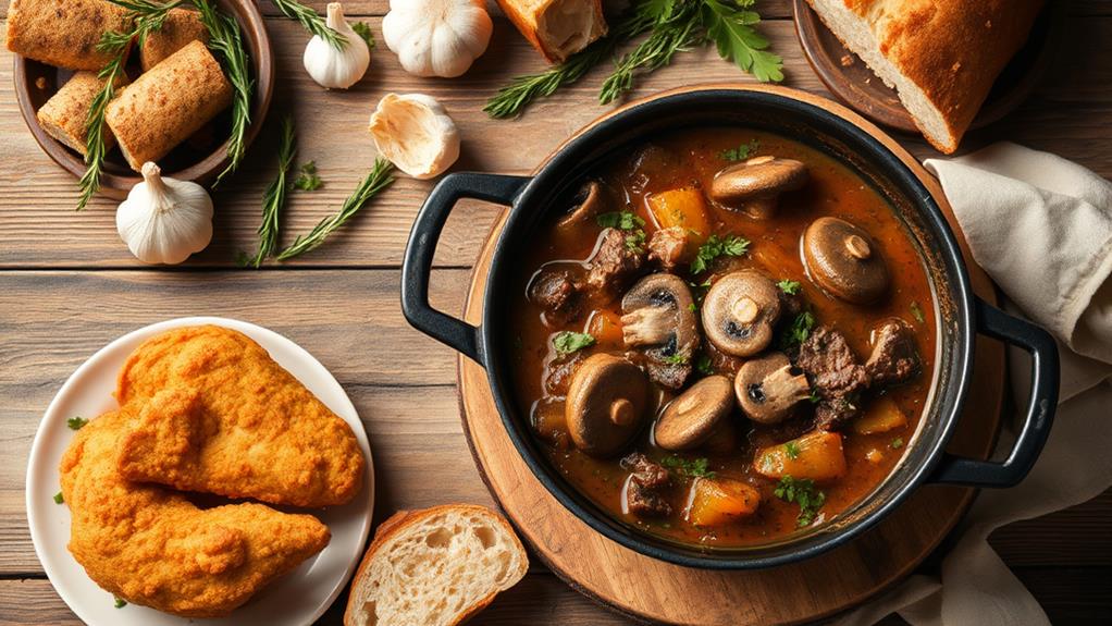 savory mushroom beef stew