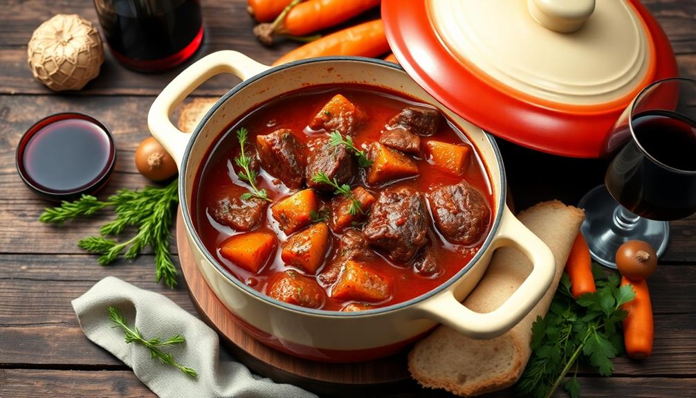 savory red wine stew