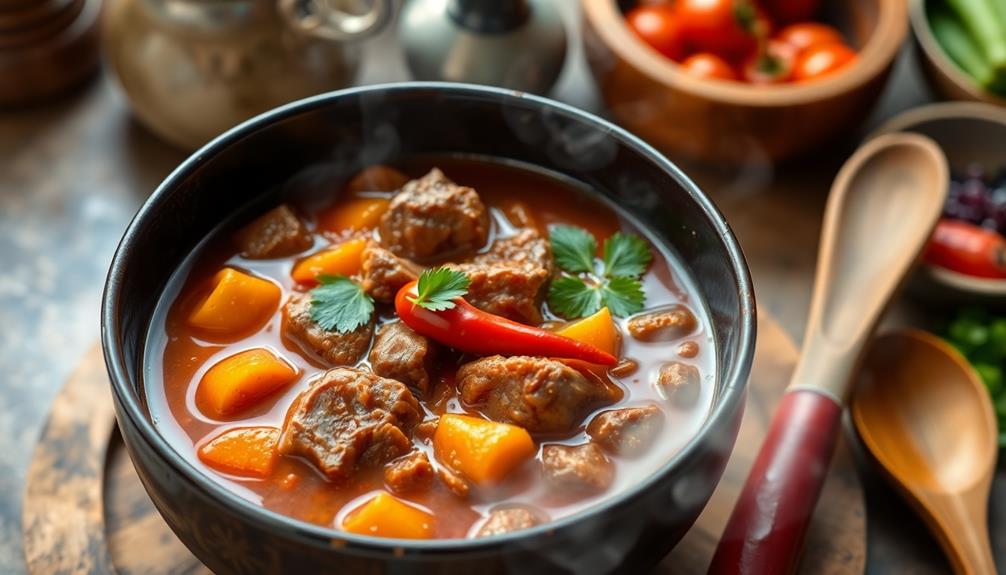 savory spicy beef stew