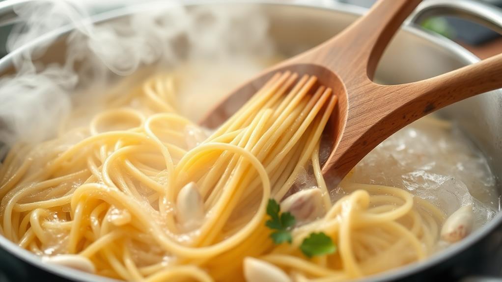 preparing pasta dish steps