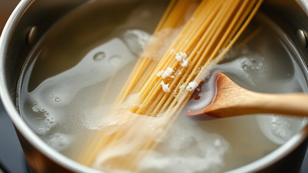 preparing the pasta dish