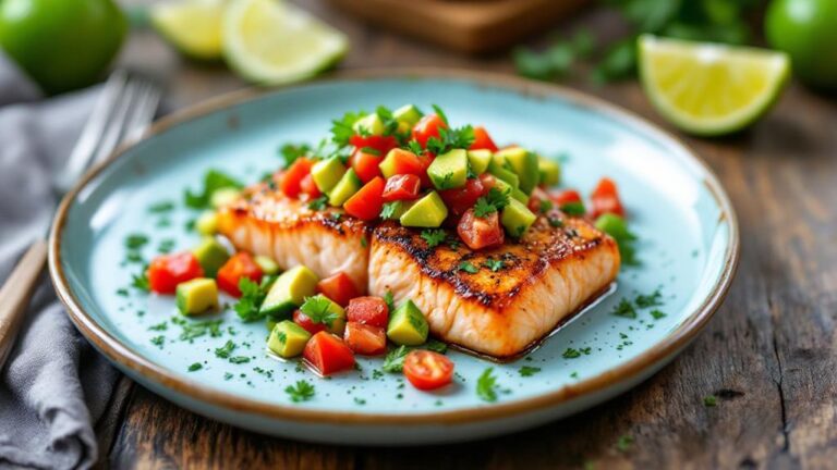 salmon with avocado salsa