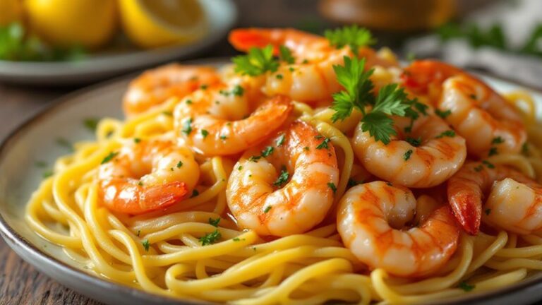 savory shrimp pasta dish