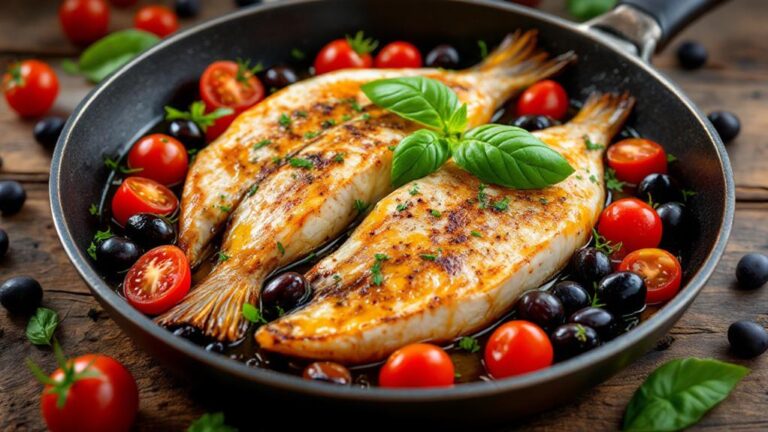 tomato olive pan seared fish